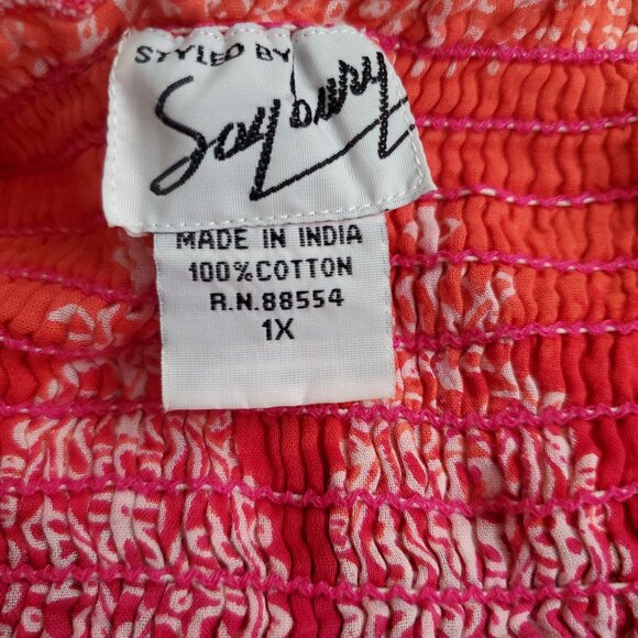 summer mini dress plus size 1X multicolor Honeycomb black 100% cotton - Picture 10 of 12